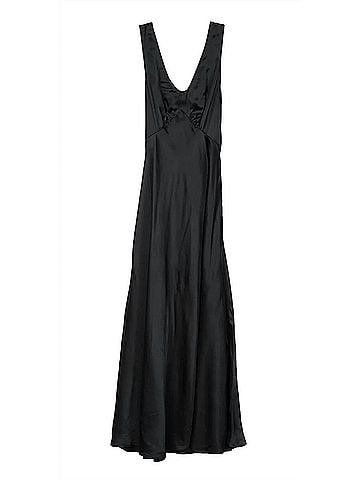 Ciao Lucia Reine Satin Maxi Dress in Black (view 1)