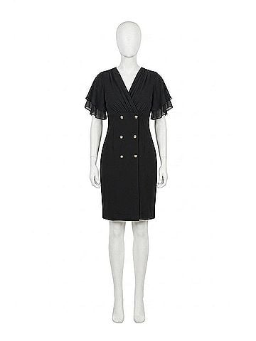 Joseph Ribkoff Knee-Length A-Line Dress in Black (view 1)