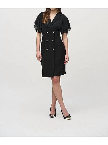 Joseph Ribkoff Knee-Length A-Line Dress in Black (view 2)