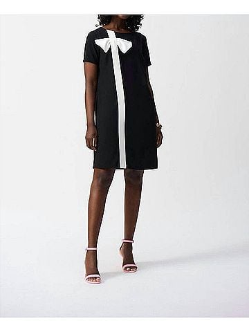 Joseph Ribkoff Knee-Length Shift Dress in Black (view 2)