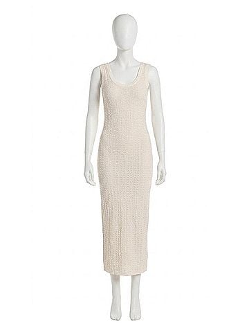 Enza Costa Puckered Tank Dress in Vanilla (view 1)