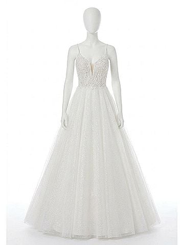 MoriLee by Madeline Gardner Starlet Crystal And Pearl Dress in Ivory (view 1)
