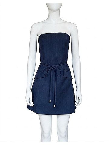 Karina Grimaldi Women's Randia Striped Mini Dress in Navy Pinstripe (view 1)