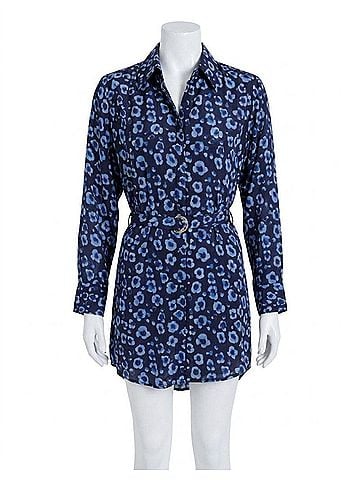 Karina Grimaldi Women's Gabriella Print Mini Dress in Navy Bloom (view 1)