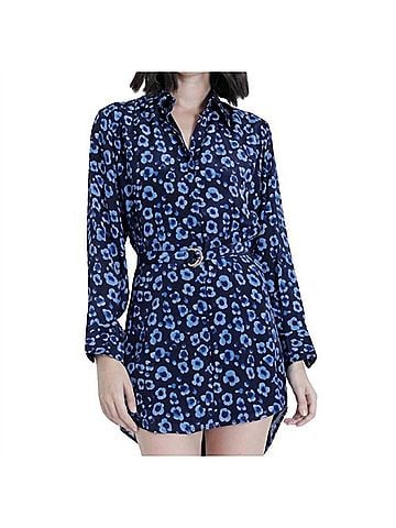 Karina Grimaldi Women's Gabriella Print Mini Dress in Navy Bloom (view 2)