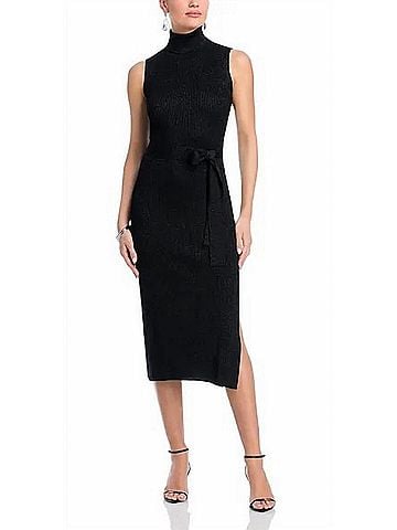 Paige Rib Zoelle Dress in Black Sparkle (view 2)