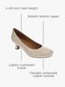 Array 100% Leather Ivory Heels Size WIDE - photo 5