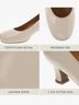 Array 100% Leather Ivory Heels Size WIDE - photo 4