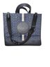 Coach Print Blue Black Leather Tote One size - photo 1