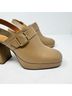 Sézane 100% Leather Solid Tan Brown Mule/Clog Size 10 - photo 6