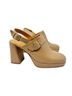 Sézane 100% Leather Solid Tan Brown Mule/Clog Size 10 - photo 1