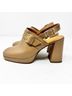 Sézane 100% Leather Solid Tan Brown Mule/Clog Size 10 - photo 9