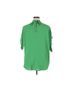 Elings 100% Polyester Solid Green Short Sleeve Blouse Size 14 - photo 2