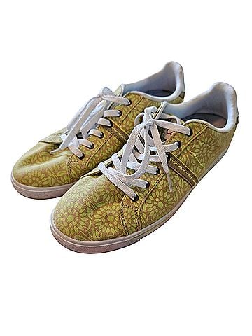 Lands' End Lime Green Citrus Floral Sneakers (view 1)