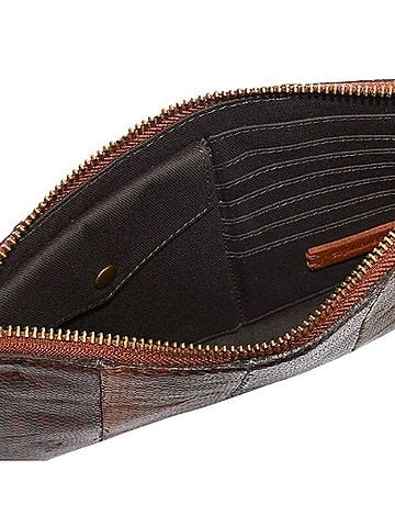 Madewell The Leather Pouch Clutch: Colorblock Snake Embossed Edition Clutch (view 2)