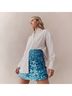 Aje. 100% Polyester Solid Blue Formal Skirt Size 0 - photo 10
