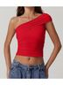 Qinsen Red Short Sleeve Top Size XS - photo 3