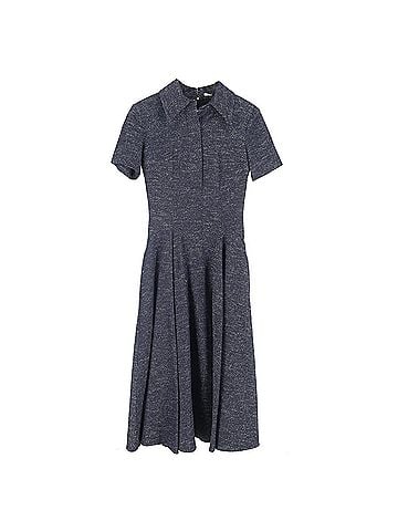 Emilia Wickstead Emilia Wickstead Jody Belted Denim Midi Shirt Dress in Blue Cotton  (view 1)