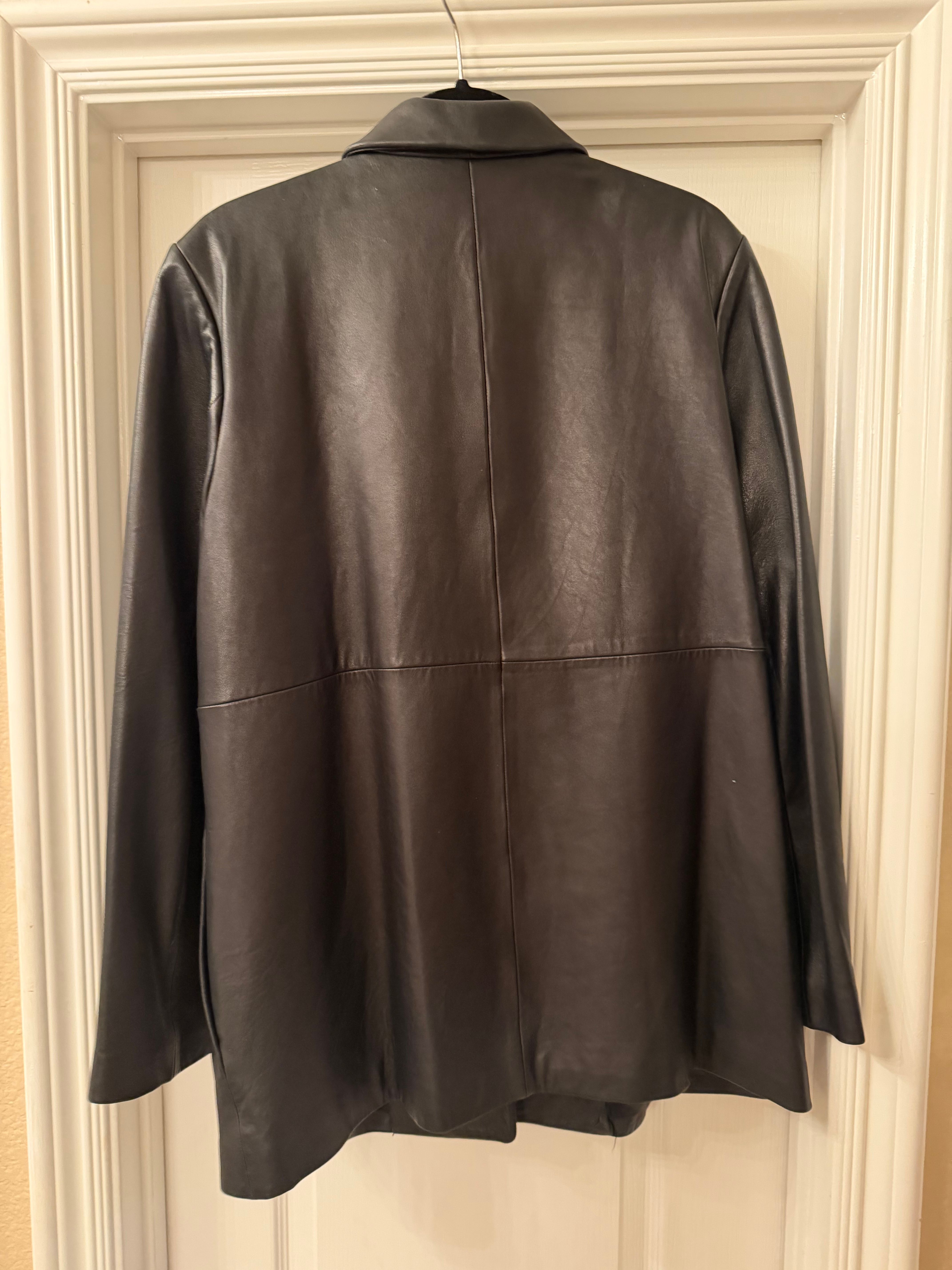 Vintage 90's Y2K 1999 Banana Republic Long Leather Coat Women's