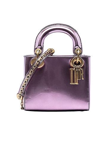 Dior Mini Metallic Patent Lady Dior (view 1)
