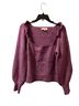 Sézane Solid Purple Pullover Sweater Size L - photo 1