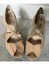 True Gault 100% Leather Snake Print Tan Heels Size 10 - photo 6