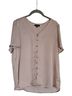 Pleione 100% Polyester Graphic Pink White Short Sleeve Blouse Size M - photo 1