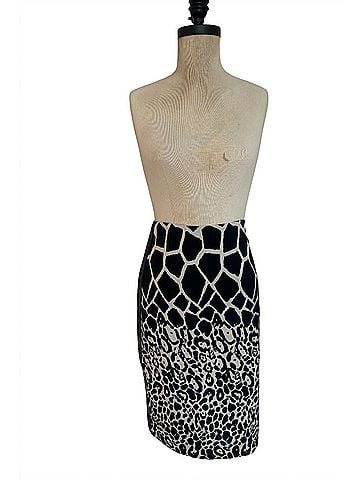 Nicole Miller High Waist Skirt in Black/White (view 2)