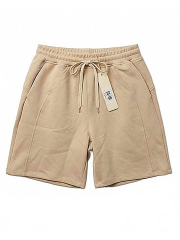 Yelete Unisex - Scuba Short With Pockets in Oatmeal (view 1)