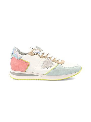 Philippe Model Women's Trpx Low Sneaker in Neon Blanc Rose (view 1)