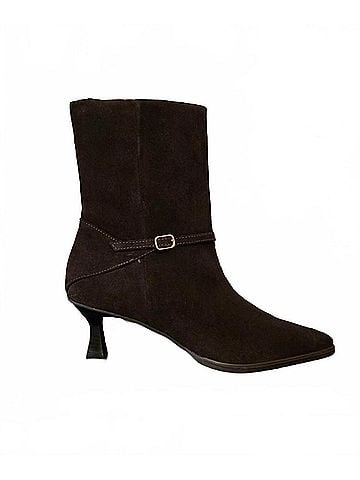 Matisse Women's Ilana Pointed Toe Heel Booties in Dark Chocolate Suede (view 1)