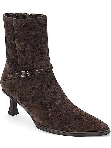 Matisse Women's Ilana Pointed Toe Heel Booties in Dark Chocolate Suede (view 2)