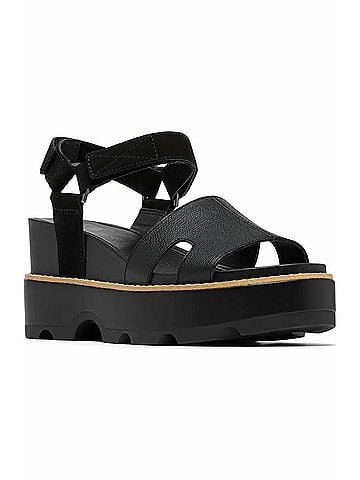 Sorel Women's Joanie Iv Ankle Strap Wedge in Black (view 1)