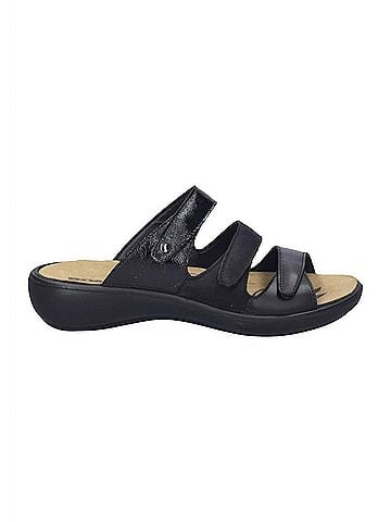 Romika Women's Ibiza 10 Leather Slip-On Sandals in Black (view 2)