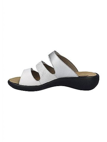 Romika Women's Ibiza 10 Leather Slip-On Sandals in White (view 2)
