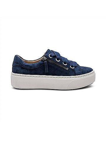Aetrex Women's Aubrey Arch Support Platform Sneakers in Navy (view 1)