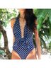 WeWoreWhat Polka Dots Blue White One Piece Swimsuit Size M - photo 3