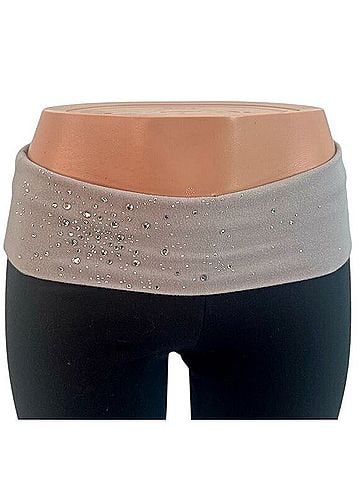 Victoria's Secret Vintage 2004 VS Rhinestone Embellished Fold Over Boot Cut Leggings | M | Y2K, McBling, Indie Sleaze Yoga Pants (view 2)
