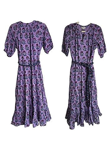 Printfresh Countryside Drives To and From Eyelet Lavender Fields Casual Dress (view 2)