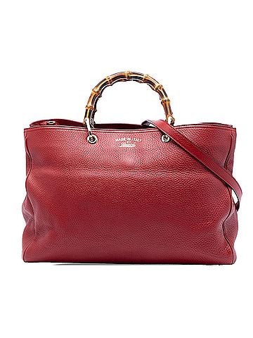 Gucci Large Calfskin Bamboo Shopper Satchel (view 1)
