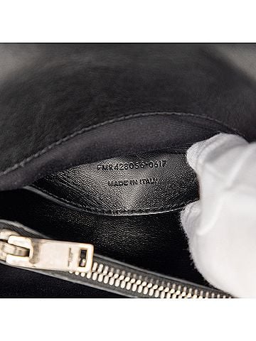Saint Laurent Medium Metallic Chevron Sheepskin Monogram College Pins Satchel (view 2)