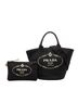Prada 100% Canvas Black Canvas Canapa Logo Satchel One size - photo 2