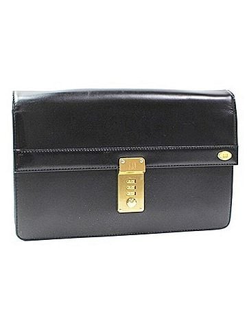 Dunhill Dunhill Second Bag Clutch with Dial Lock, Leather, Black, Men's (view 2)
