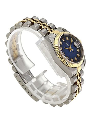 Rolex Rolex 69173G Datejust 10P Diamond Blue Gradient Watch in Stainless Steel SSx18KYG (18KYG) for Women (view 2)