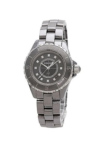 Chanel CHANEL H3241 J12 33mm Chromatic 12P Diamond Watch in Titanium Ceramic/Titanium Ceramic for Women (view 1)