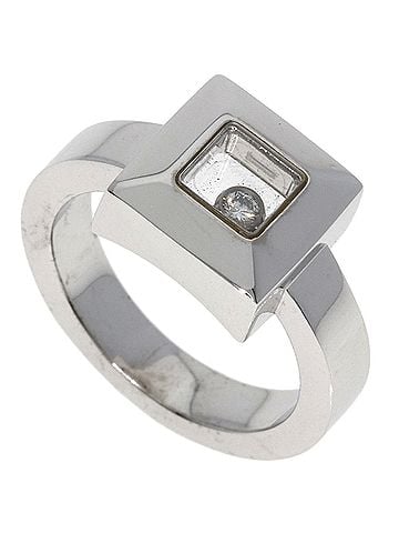 Chopard Chopard Happy Diamond Square Ring in 18K White Gold for Women (view 1)