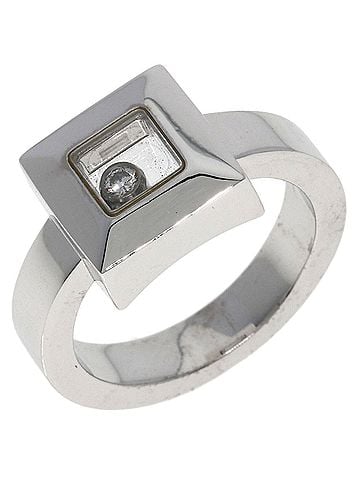 Chopard Chopard Happy Diamond Square Ring in 18K White Gold for Women (view 2)