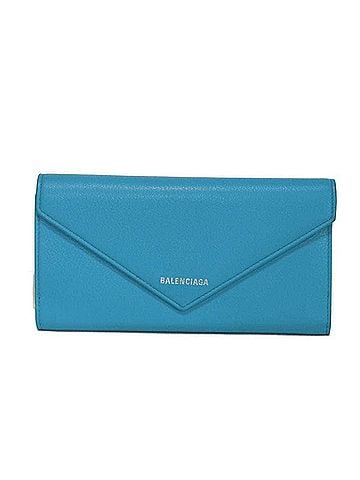 Balenciaga Balenciaga Paper Thin Money Slim Continental Wallet, Calf Leather, New Logo, Baby Blue, 499207 DLQ0N 4804, Men's & Women's (view 1)