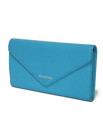 Balenciaga Balenciaga Paper Thin Money Slim Continental Wallet, Calf Leather, New Logo, Baby Blue, 499207 DLQ0N 4804, Men's & Women's (view 2)