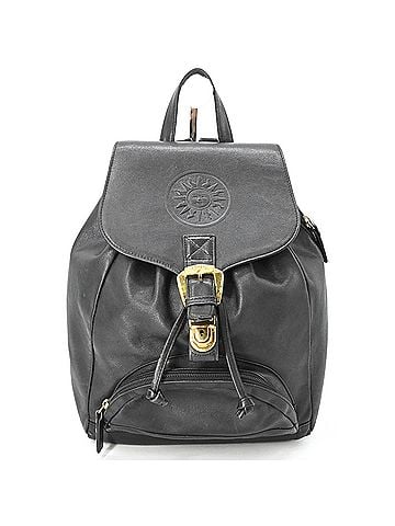 Versace VERSACE Sunburst Backpack, Leather, Black (view 1)